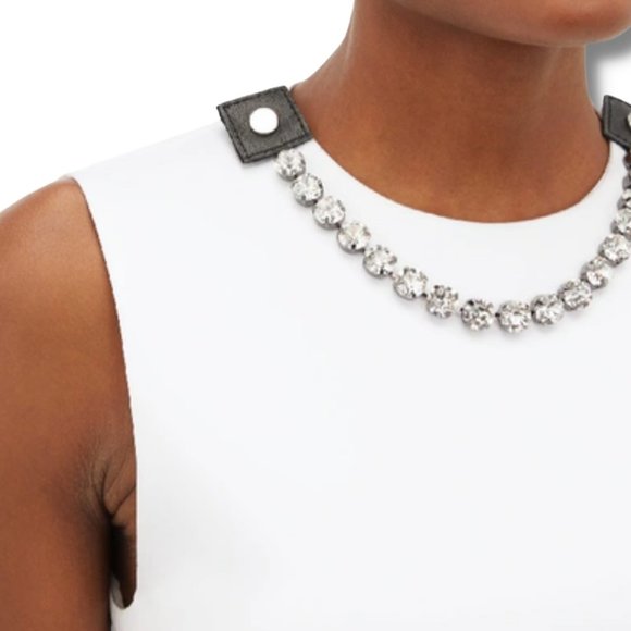 Christopher Kane Crystal-embellished Puffed Satin White Mini Dress - Picture 3 of 7